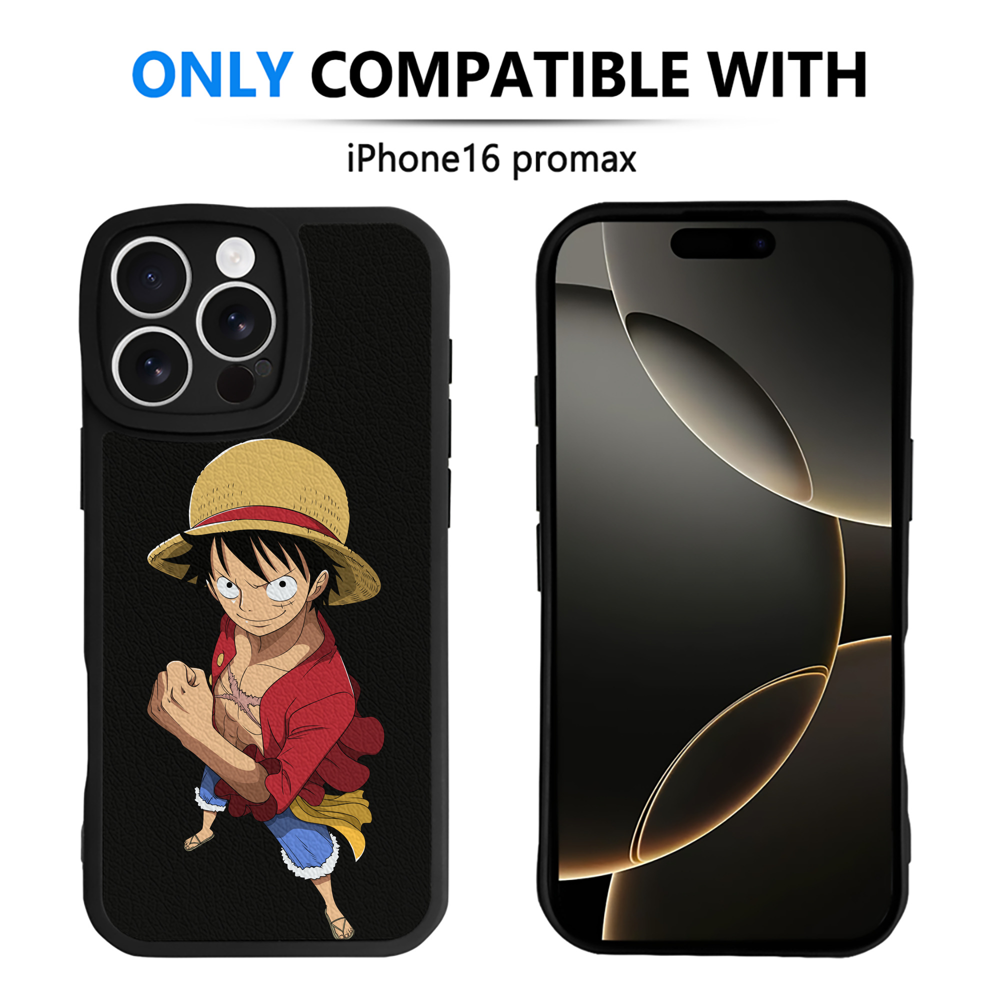 （画像用） ワンピース モンキー・D・ルフィ ONE PIECE Monkey D. Luffy 【iPhone 16シリーズ対応】シリコンスマホケース（レザー調） 材質：シリコン